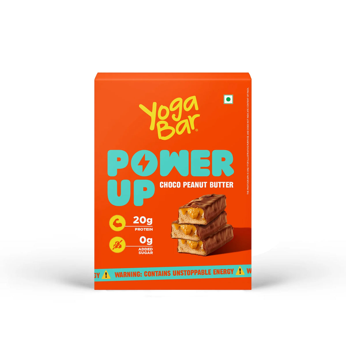 Yoga Bar Power Up Choco Peanut Butter 20g Protein Bars - Pack of 5 350g