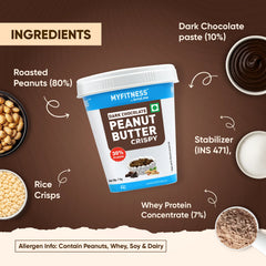MyFitness Peanut Butter - Dark Chocolate | 29% Protein | Crispy | Rich Chocolate Peanut Butter Spread