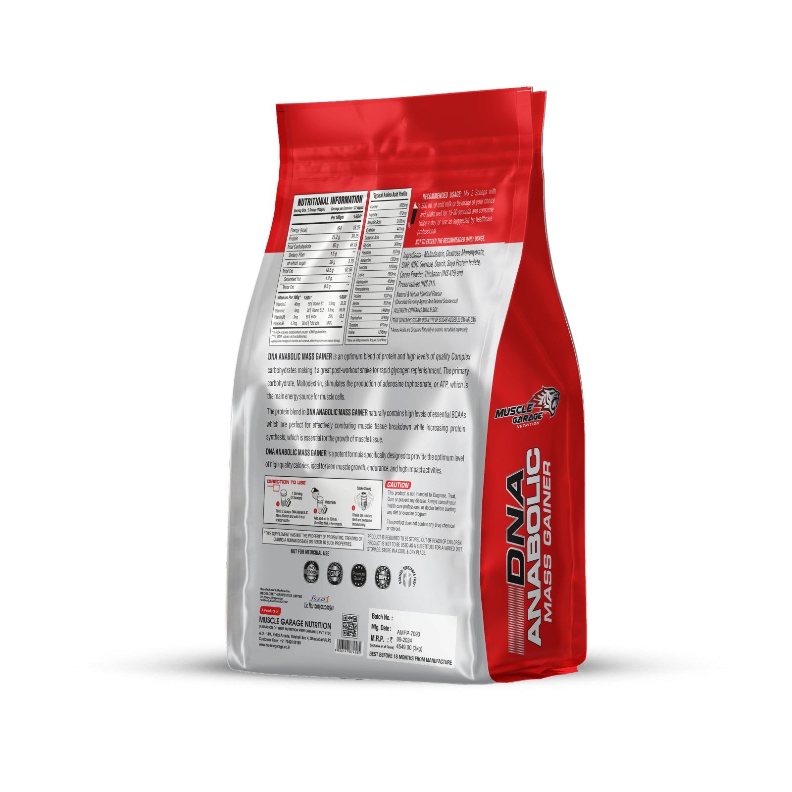 Muscle Garage DNA Anabolic Mass Gainer 6Lbs (2.7kg)
