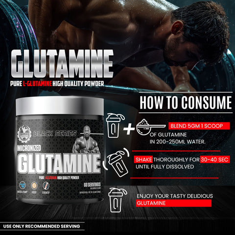 Dexter Jackson Black Series Micronized Glutamine (300 Gm, 60 Servings)