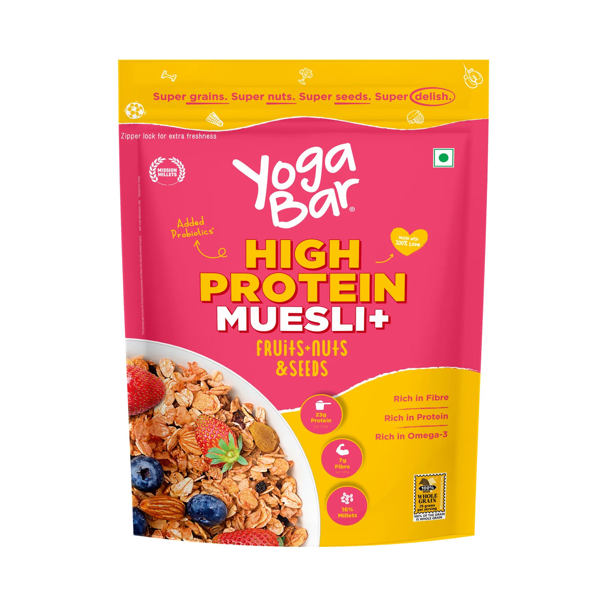 Yoga Bar High Protein Muesli - Fruits, Nuts & Seeds 350g