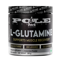 Pole Nutrition L-Glutamine Powder - 250g Unflavored | 50 Servings