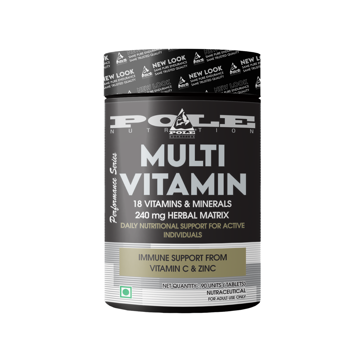 Pole Nutrition Multivitamin Tablets- Daily Nutritional Support For Active Individual 90(Tablets)