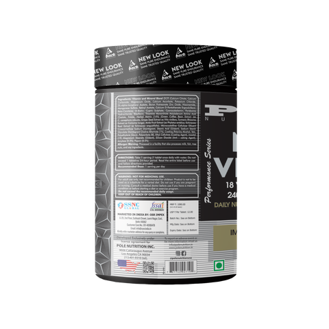 Pole Nutrition Multivitamin Tablets- Daily Nutritional Support For Active Individual 90(Tablets)