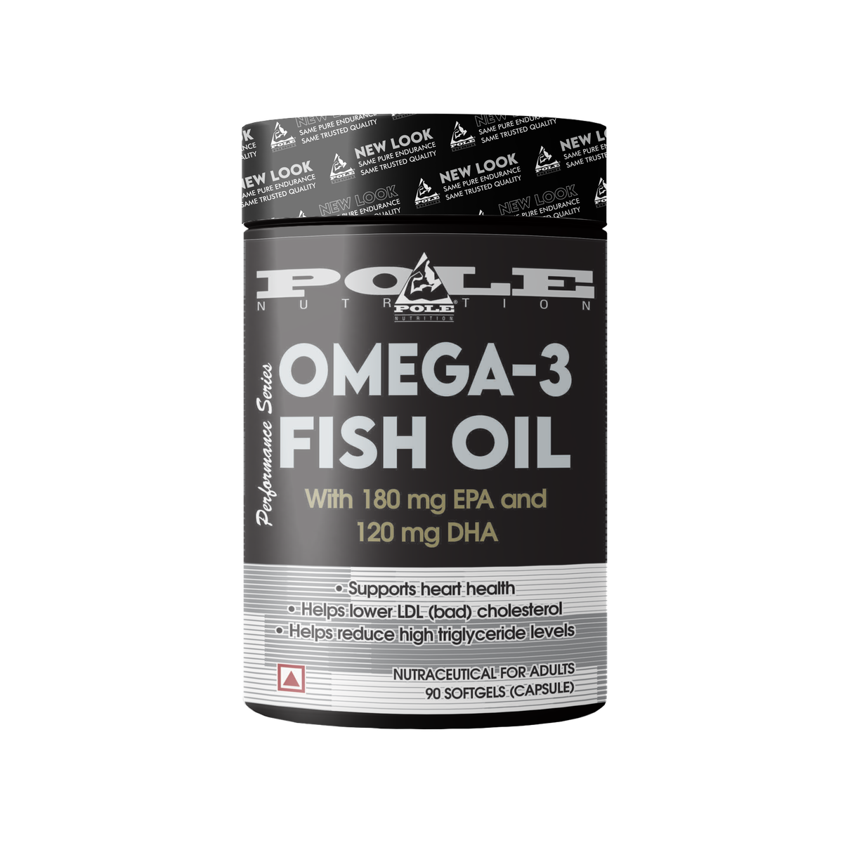 Pole Nutrition Omega-3 Fish Oil 1000mg | 180mg EPA & 120mg DHA | 90 (Softgels)