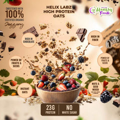 Helix High Protein Oats – Dark Chocolate 750g | Protein Oats for Daily Nutrition